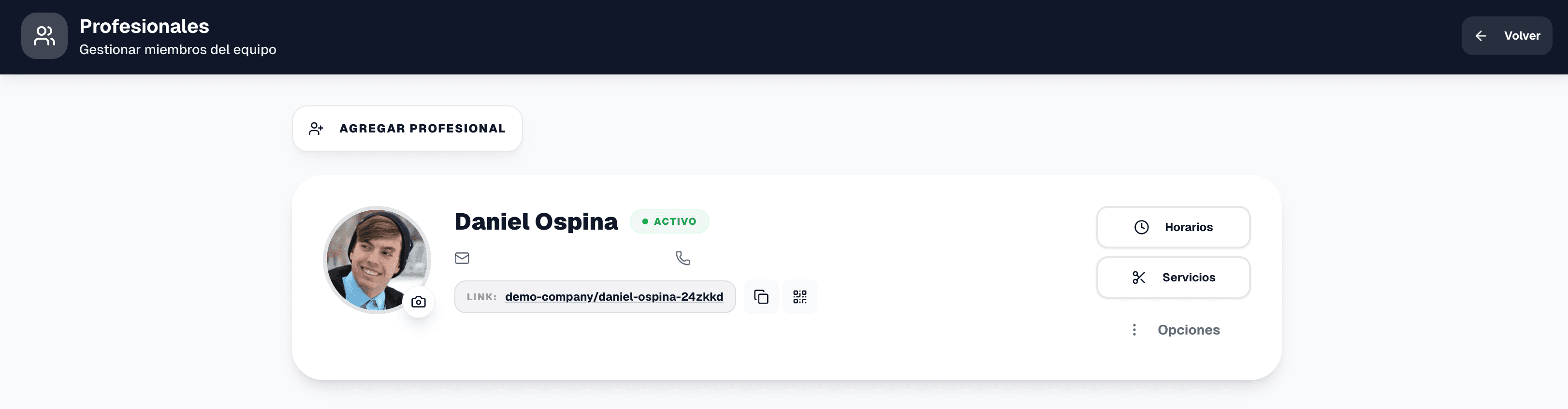 Gestión de Profesionales