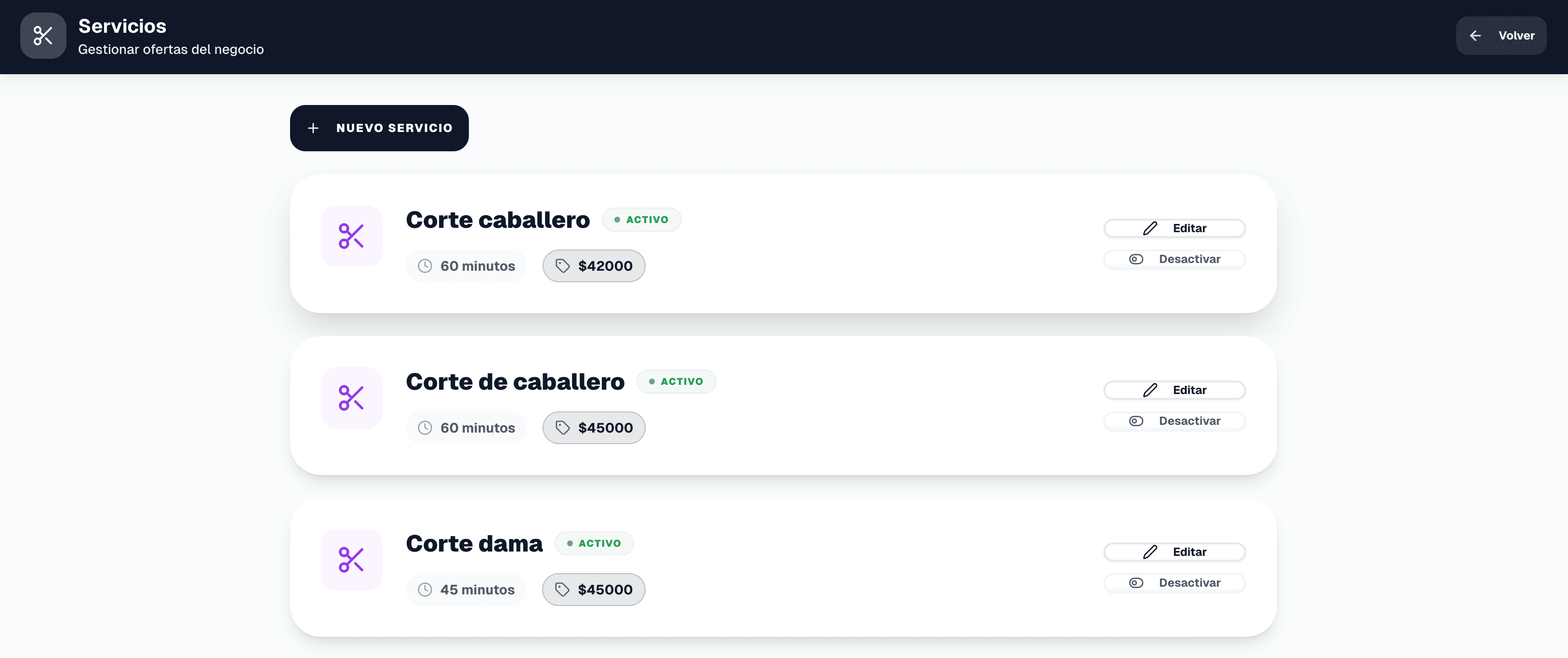 Crear Servicio